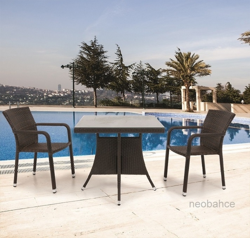 NEO-DR100 Square Rattan Table Lifestyle
