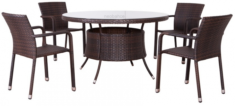 NEO-DR103 Round Rattan Table Brown