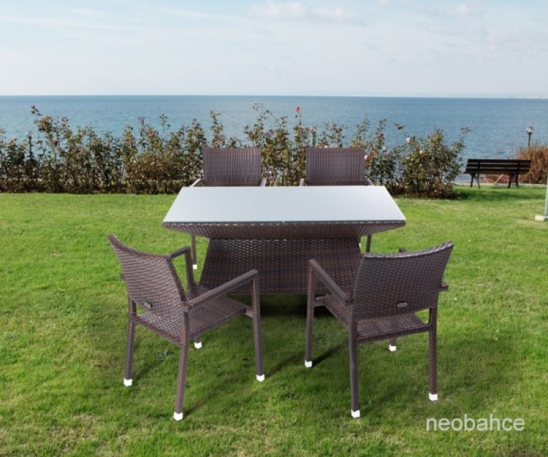 NEO-DR105 Rectangle Rattan Table Brown