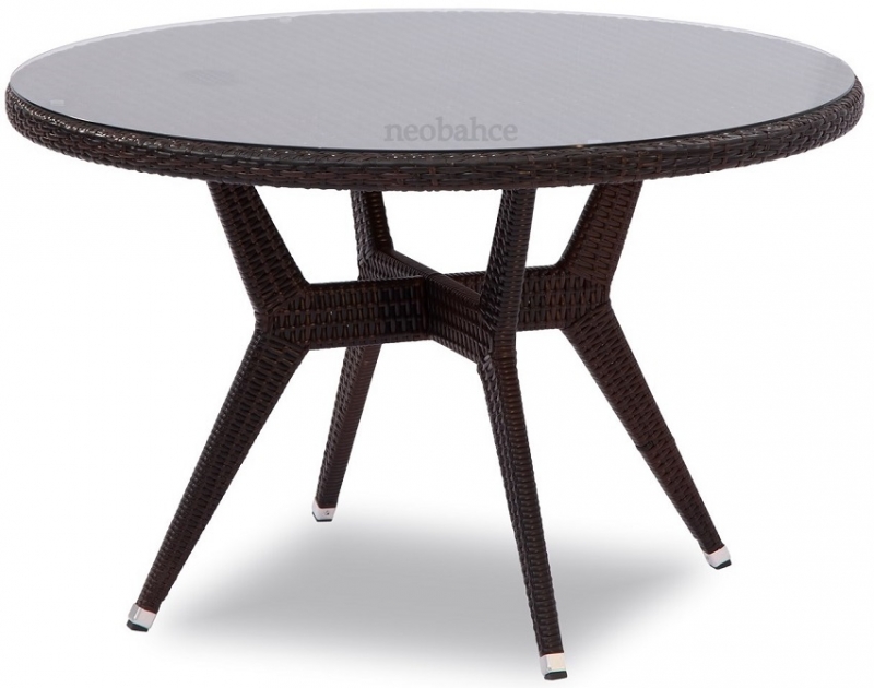 NEO-DR121 Round Rattan Table Brown