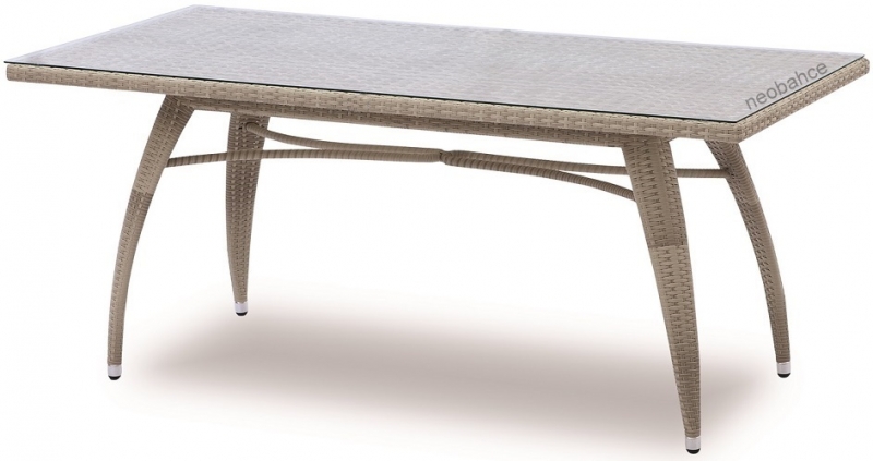 NEO-DR122 Rectangle Rattan Table White
