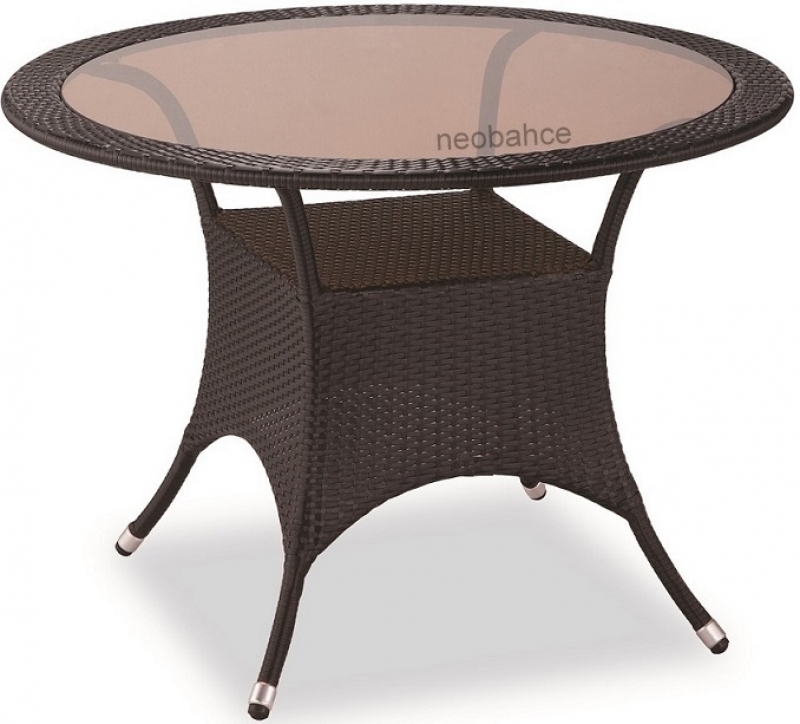 NEO-DR123 Round Rattan Table Brown