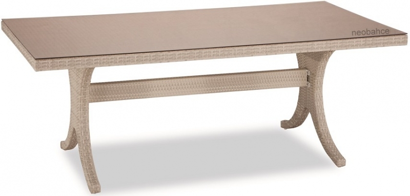 NEO-DR125 Rectangle Rattan Table White