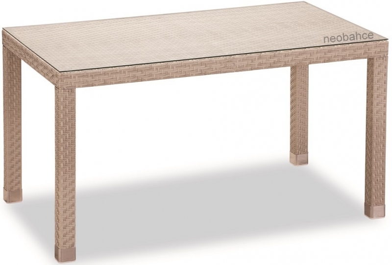 NEO-DR127 Rectangle Rattan Table White