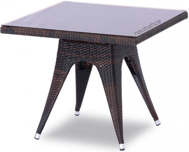 NEO-DR128 Square Rattan Table Brown