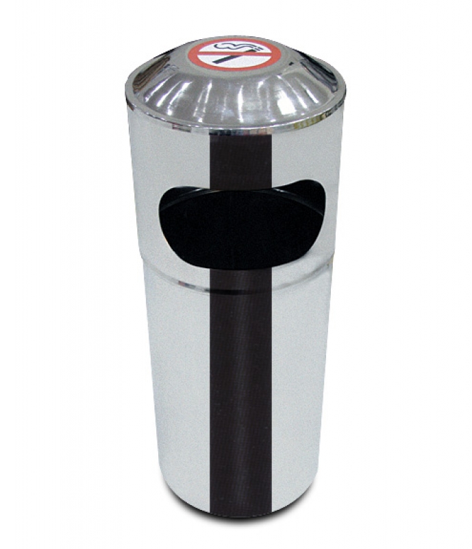 NEO-120 Stainless Mall Trash Can