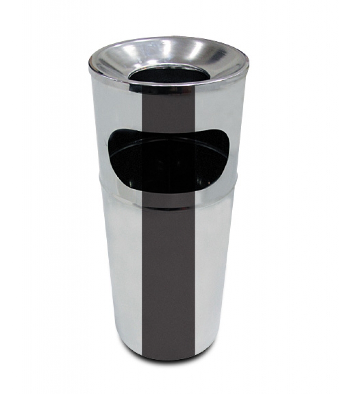 NEO-120K Stainless Mall Trash Can with Ashtray