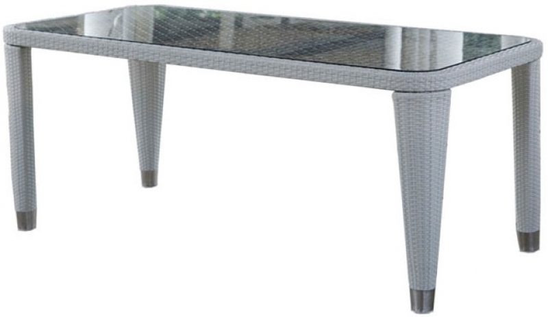 NEO-DR110 Rectangle Rattan Table White