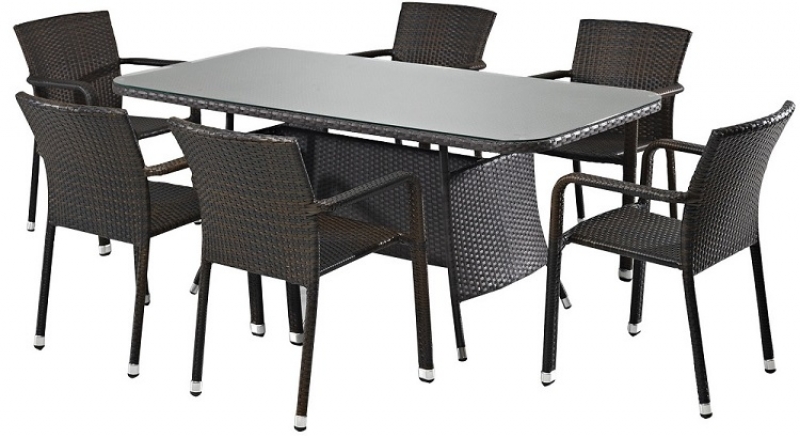 NEO-DR101 Rectangle Rattan Table Brown